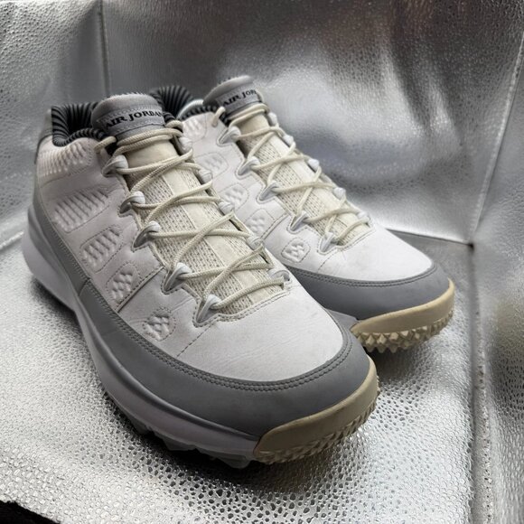 Size 11 Nike Air Jordan Retro 9 White Wolf Gray Mens Golf Sneakers‎ 833798-103 main image 8